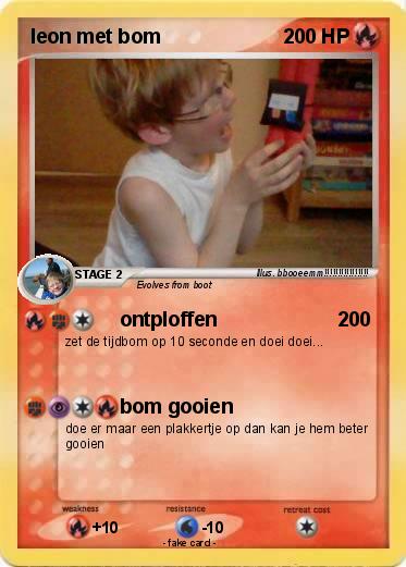 Pokemon leon met bom