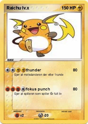Pokemon Raichu lv.x