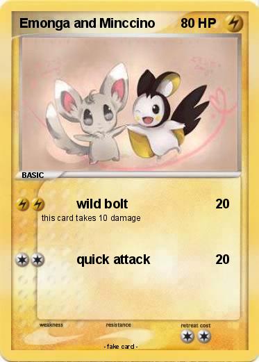 Pokemon Emonga and Minccino
