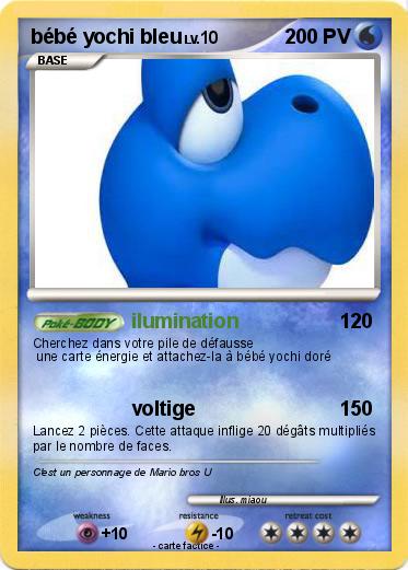 Pokemon bébé yochi bleu