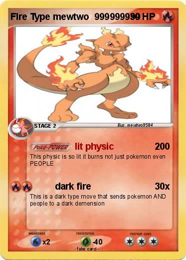 Pokemon FIre Type mewtwo  999999999