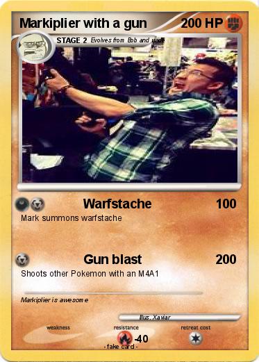 Pokemon Markiplier with a gun