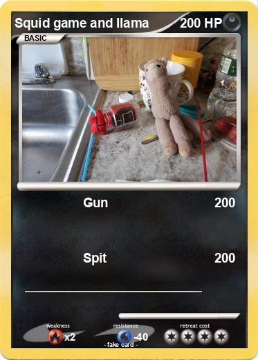 Pokemon Squid game and llama
