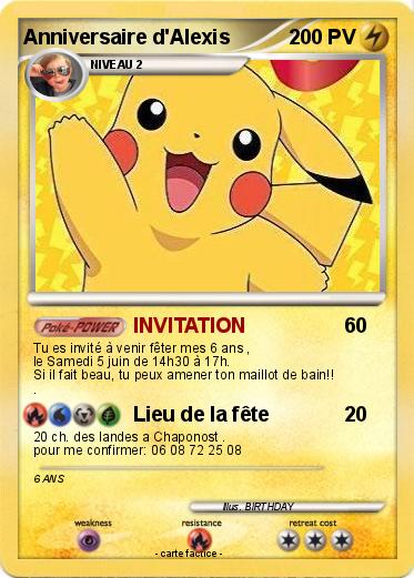 Pokemon Anniversaire d'Alexis