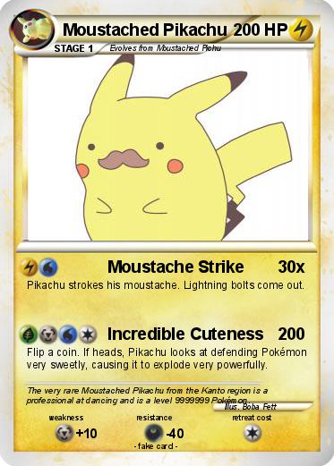Pokemon Moustached Pikachu