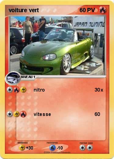 Pokemon voiture vert