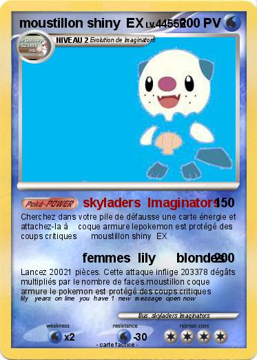 Pokemon moustillon shiny  EX