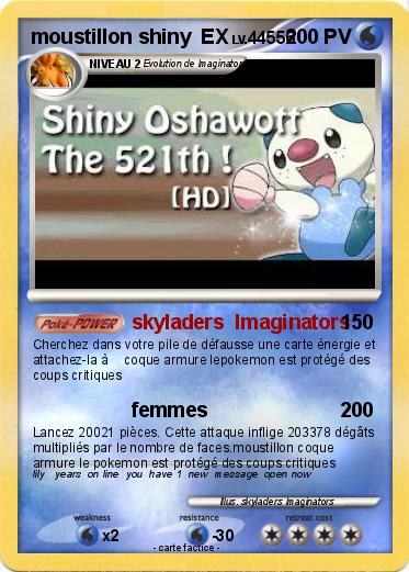 Pokemon moustillon shiny  EX