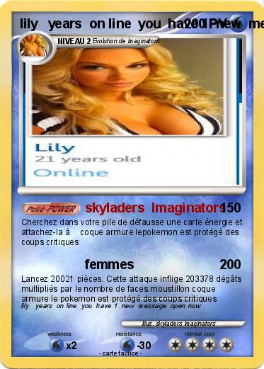 Pokemon lily   years  on line  you  have 1  new  message  open now