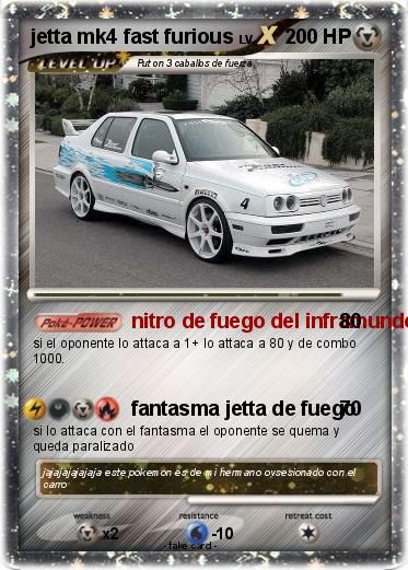 Pokemon jetta mk4 fast furious