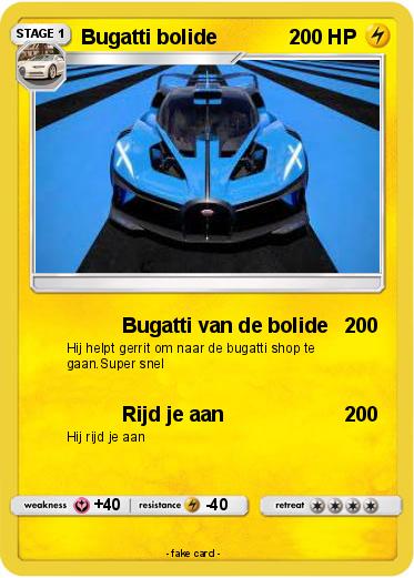 Pokemon Bugatti bolide