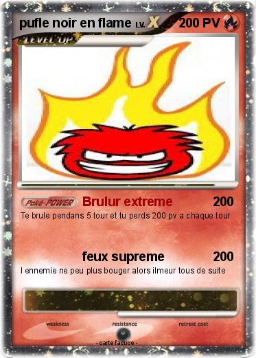 Pokemon pufle noir en flame