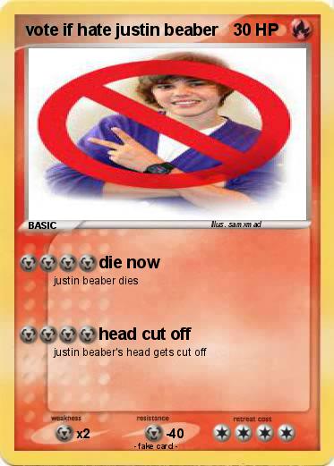 Pokemon vote if hate justin beaber