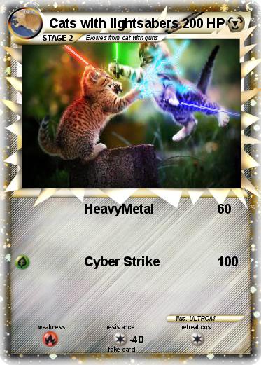 Pokemon Cats with lightsabers