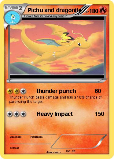 Pokemon Pichu and dragonite