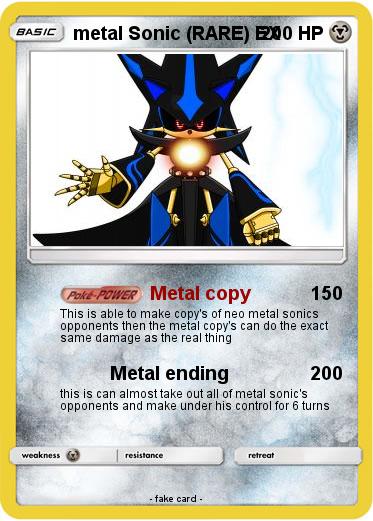 Pokemon metal Sonic (RARE) EX