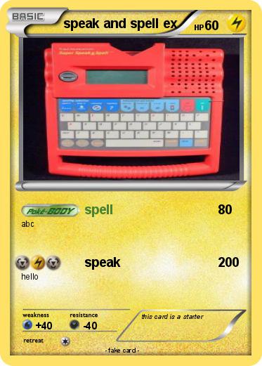 Pokemon speak and spell ex
