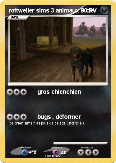Pokemon rottweiler sims 3 animaux & cie