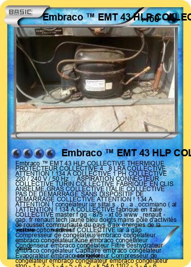 Pokemon Embraco ™ EMT 43 HLP COLLECTIVE