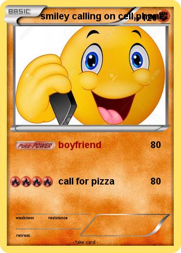 Pokemon smiley calling on cell phone