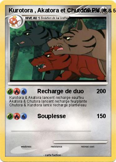 Pokemon Kurotora , Akatora et Chutora