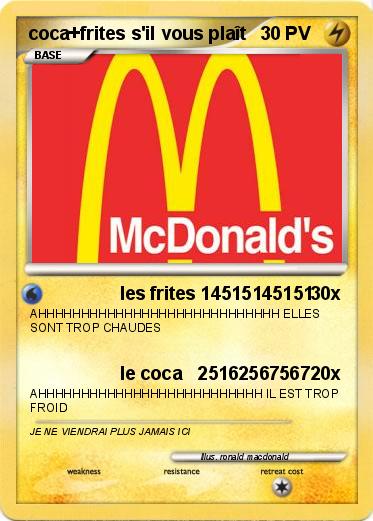 Pokemon coca+frites s'il vous plaît