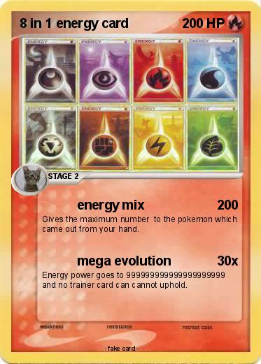 Pokemon 8 in 1 energy card