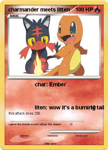 Pokemon charmander meets litten