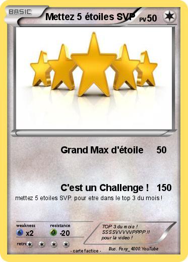 Pokemon Mettez 5 étoiles SVP
