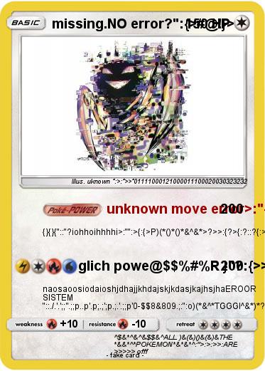 Pokemon missing.NO error?":{>#@!}>