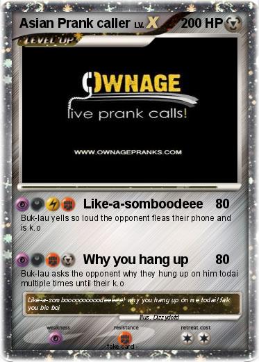Pokemon Asian Prank caller