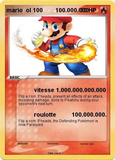 Pokemon mario  ol 100        100.000.000