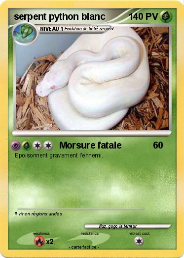 Pokemon serpent python blanc