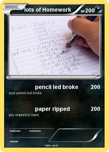 Pokemon lots of Homework