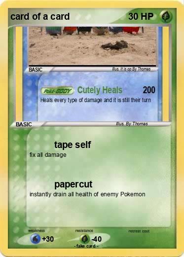 Pokemon card of a card