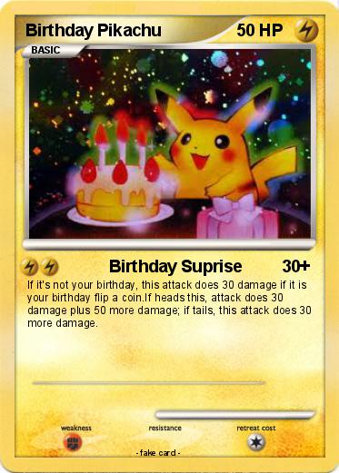 Pokemon Birthday Pikachu