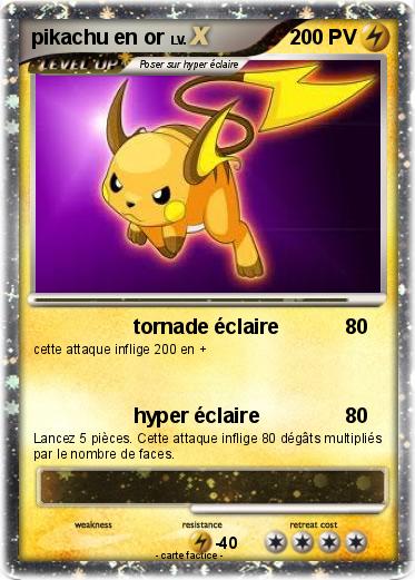 Pokemon pikachu en or