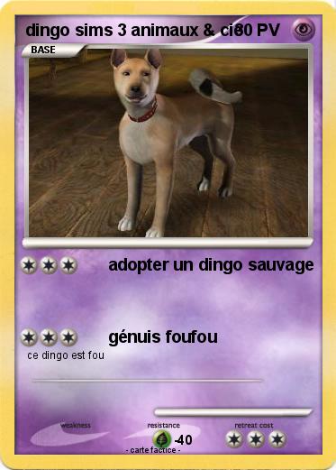 Pokemon dingo sims 3 animaux & cie