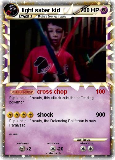 Pokemon light saber kid