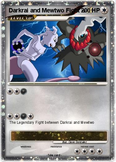 Pokemon Darkrai and Mewtwo Fight