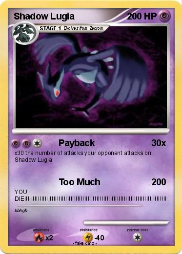 Pokemon Shadow Lugia