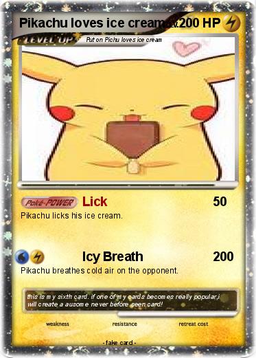 Pokemon Pikachu loves ice cream