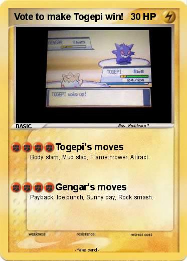 Pokemon Vote to make Togepi win!
