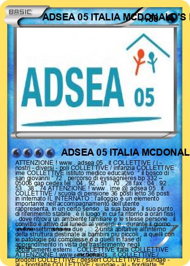 Pokemon ADSEA 05 ITALIA MCDONALD'S ITALIA IME ITALIA