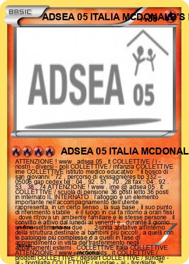 Pokemon ADSEA 05 ITALIA MCDONALD'S ITALIA IME ITALIA