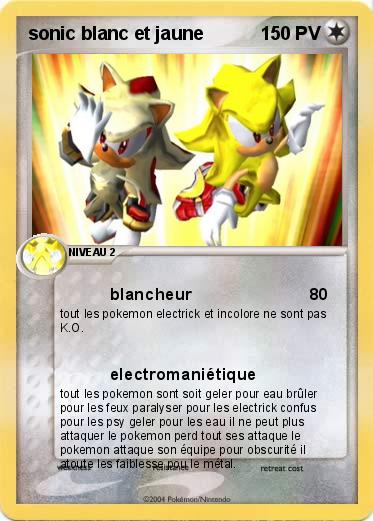 Pokemon sonic blanc et jaune