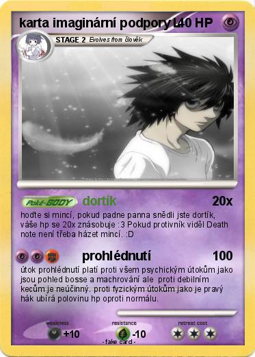 Pokemon karta imaginární podpory L