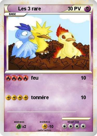 Pokemon Les 3 rare
