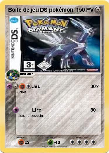 Pokemon Boîte de jeu DS pokémon 