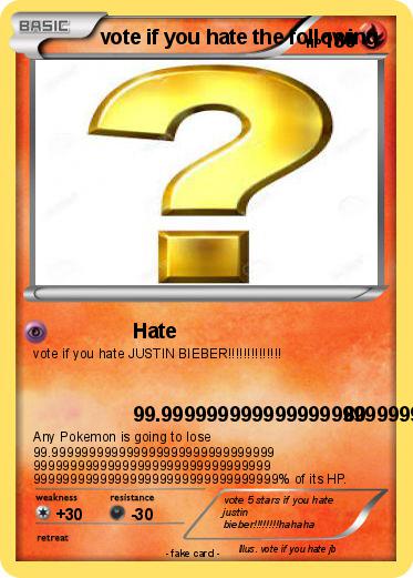 Pokemon vote if you hate the following